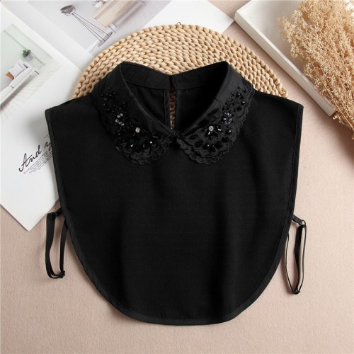 Embroidered Crystal white black LACE Dickey collar Necklace Vest Blouse Fake Collar half  Shirt sweater decoration Collar for women girls